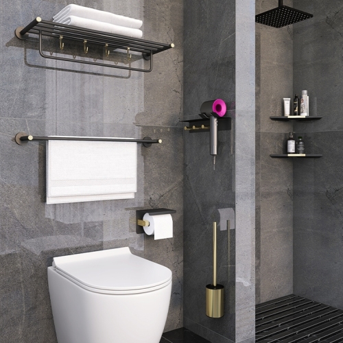 Copper Bathroom Design Brass wall mounted Black Gold Bathroom Accessories Set
