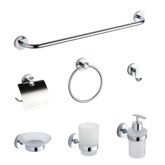 US Style Modern Bathroom Equipment Zinc Alloy Chrome Finished Bathroom Set Wall-Mounted Set Accessories For Bath Decor