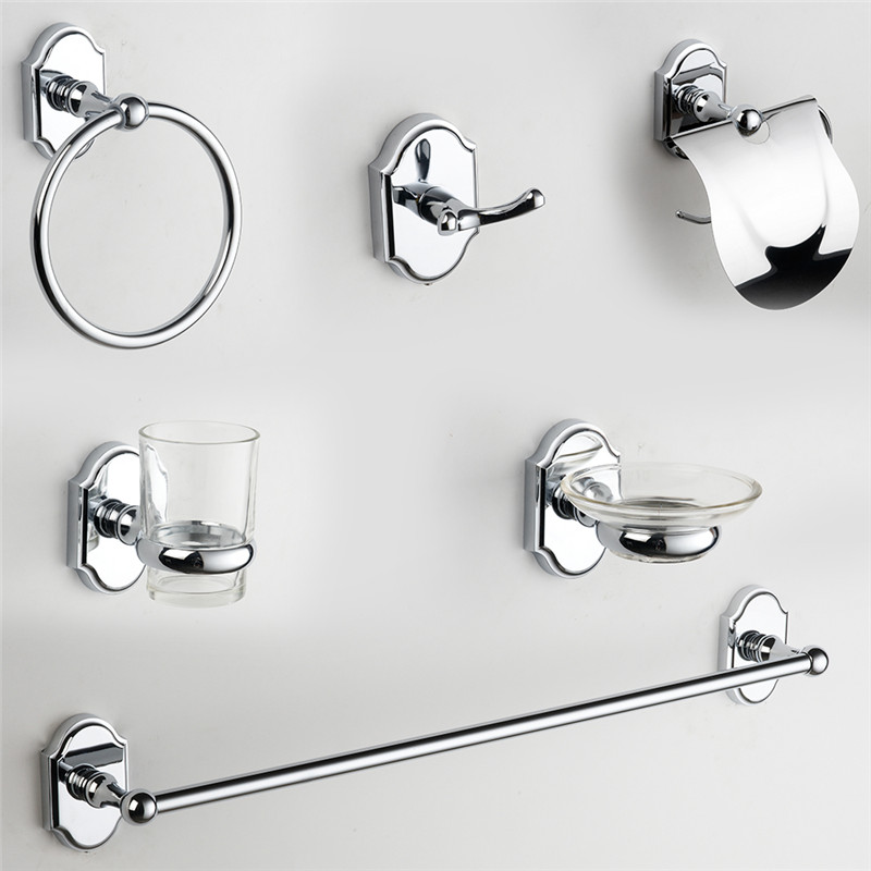 Zinc Alloy Square Matte Black Wall Mounted Bathroom Accessories Set