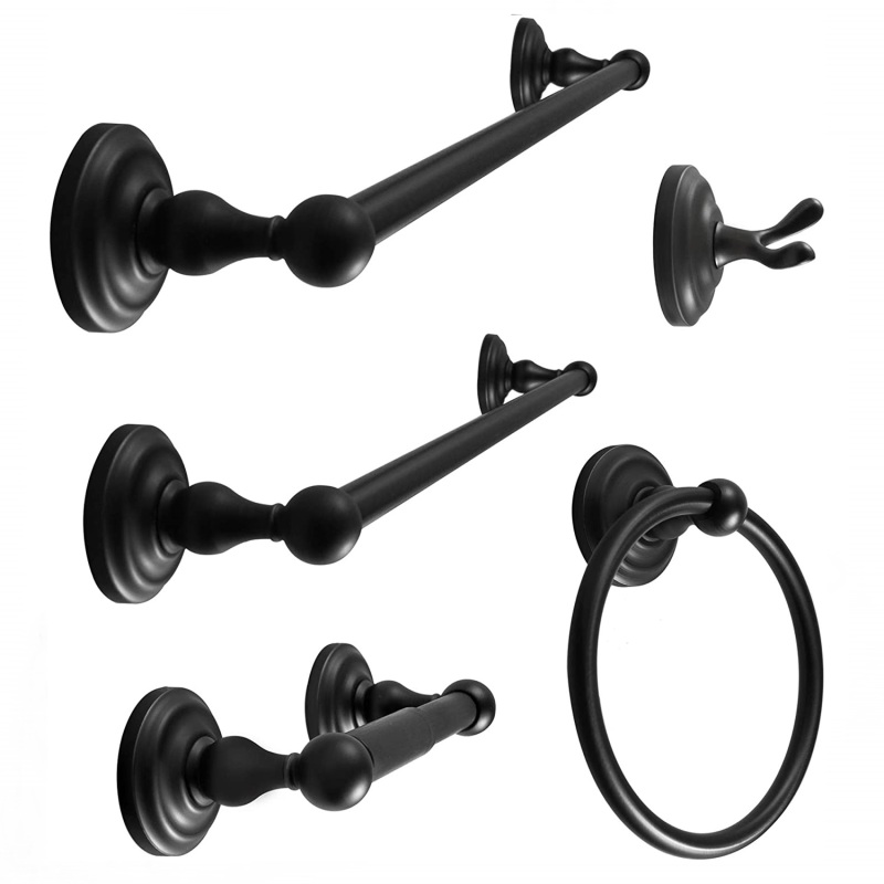 US Style Modern Bathroom Equipment Zinc Alloy Chrome Finished Bathroom Set Wall-Mounted Set Accessories For Bath Decor