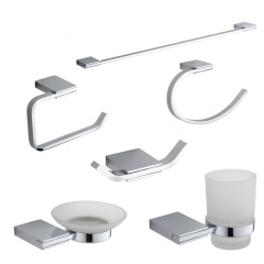 US Style Modern Bathroom Equipment Zinc Alloy Chrome Finished Bathroom Set Wall-Mounted Set Accessories For Bath Decor