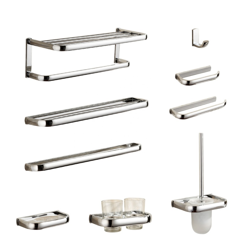 Hotel Project Luxury Brass Gold Modern Sanitary Fittings Bathroom Accessories Set