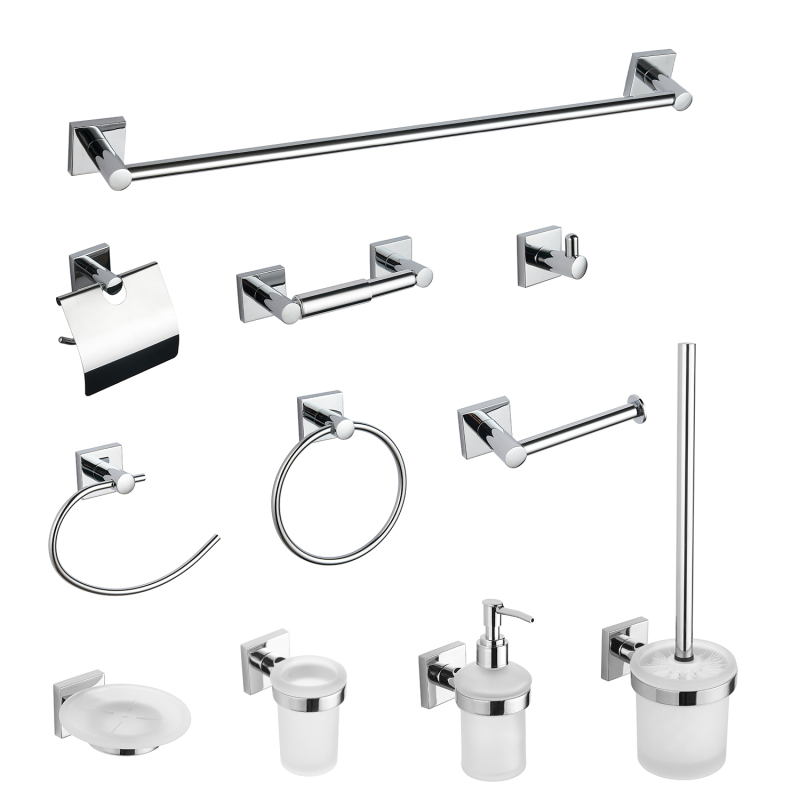 Wall Mounted Zinc Alloy Brushed Nickel Bathroom Accessory Set