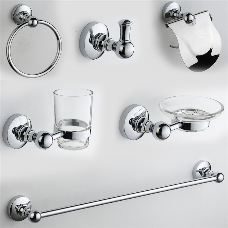 Wall Mounted Zinc Alloy Brushed Nickel Bathroom Accessory Set