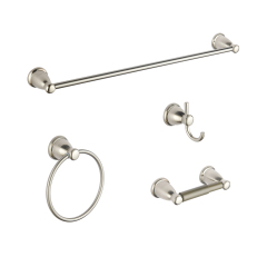 High Quality Zinc Simple Design Brushed Nickel Wall Mounted Bathroom Accessories Set
