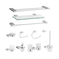 US Style Modern Bathroom Equipment Zinc Alloy Chrome Finished Bathroom Set Wall-Mounted Set Accessories For Bath Decor
