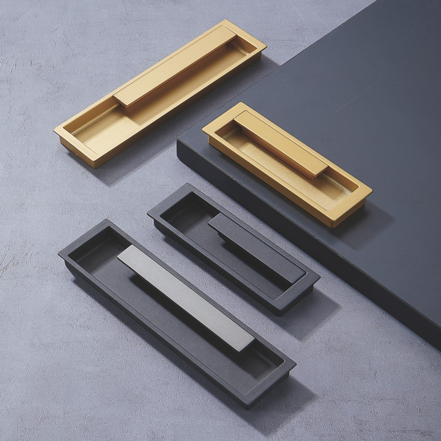 96mm Hidden Concealed Kitchen Cabinet Door Handle Long Handle Zinc Alloy Handle For Furniture