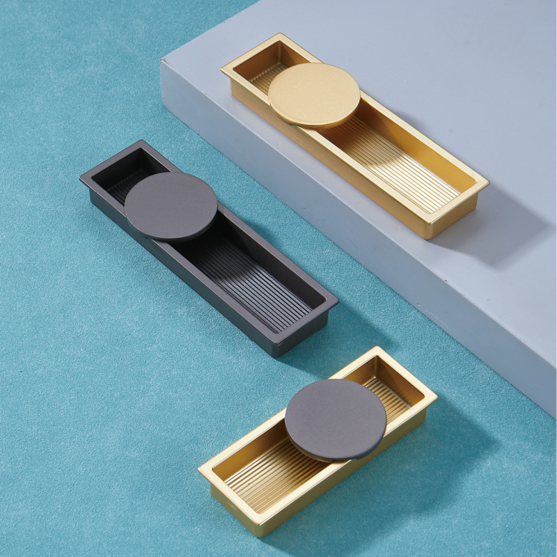 Best Quality Brushed Gold Piece Shape Elegant Furniture Handle Zinc Kitchen Drawer Pulls