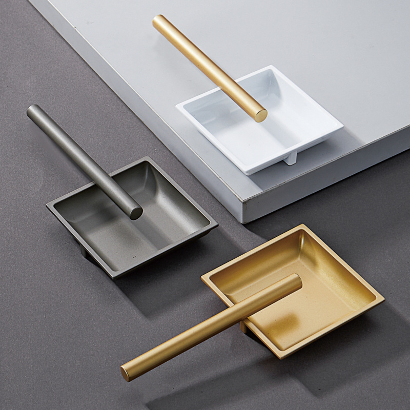 Best Quality Brushed Gold Piece Shape Elegant Furniture Handle Zinc Kitchen Drawer Pulls