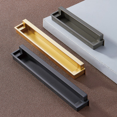 Best Quality Brushed Gold Piece Shape Elegant Furniture Handle Zinc Kitchen Drawer Pulls