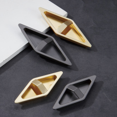 Modern Minimalist Simple European Wardrobe Black white Gold Furniture Hardware Sliding Hidden Comcealed Cabinet Handle