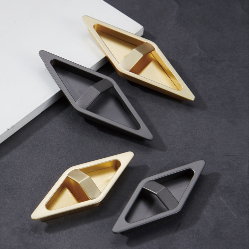 Modern Minimalist Simple European Wardrobe Black white Gold Furniture Hardware Sliding Hidden Comcealed Cabinet Handle