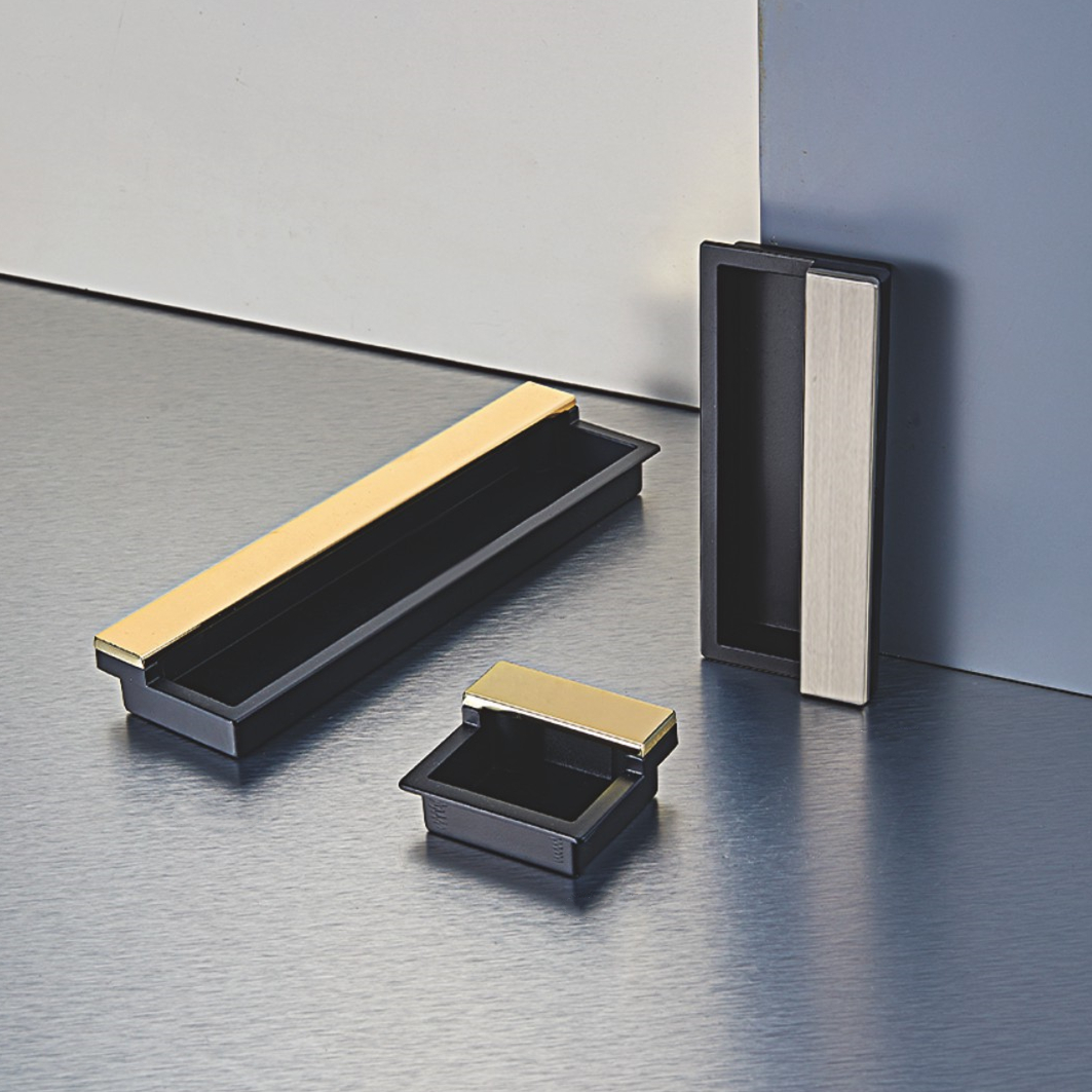 96mm Hidden Concealed Kitchen Cabinet Door Handle Long Handle Zinc Alloy Handle For Furniture