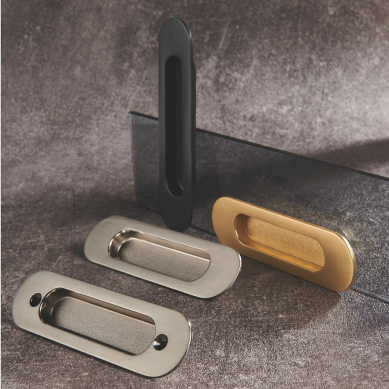 96mm Hidden Concealed Kitchen Cabinet Door Handle Long Handle Zinc Alloy Handle For Furniture