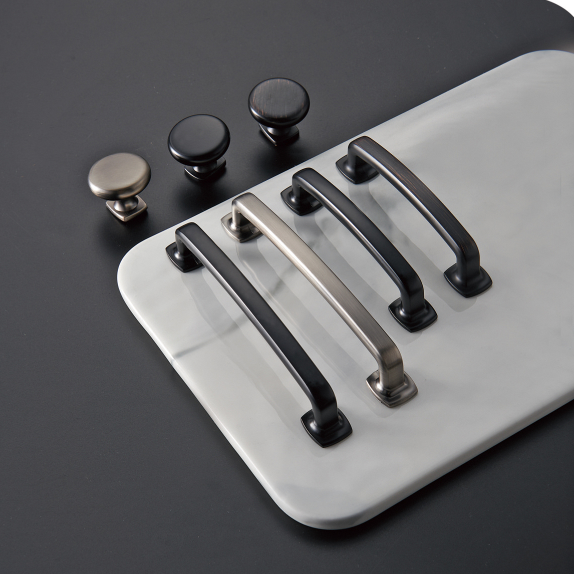 Zinc Alloy Square Gold Handles Modern Simple Kitchen Furniture Cabinet Drawer Handles