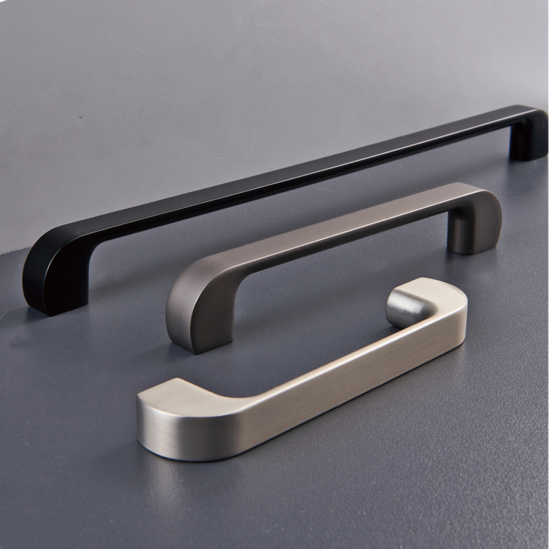 Zinc Alloy Square Gold Handles Modern Simple Kitchen Furniture Cabinet Drawer Handles
