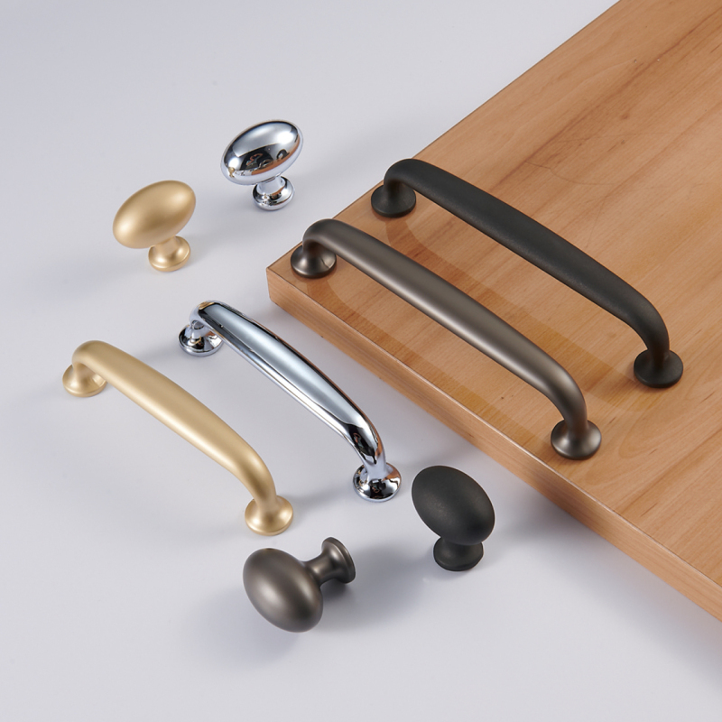 Zinc Alloy Square Gold Handles Modern Simple Kitchen Furniture Cabinet Drawer Handles