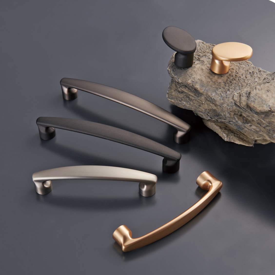 Zinc Alloy Square Gold Handles Modern Simple Kitchen Furniture Cabinet Drawer Handles