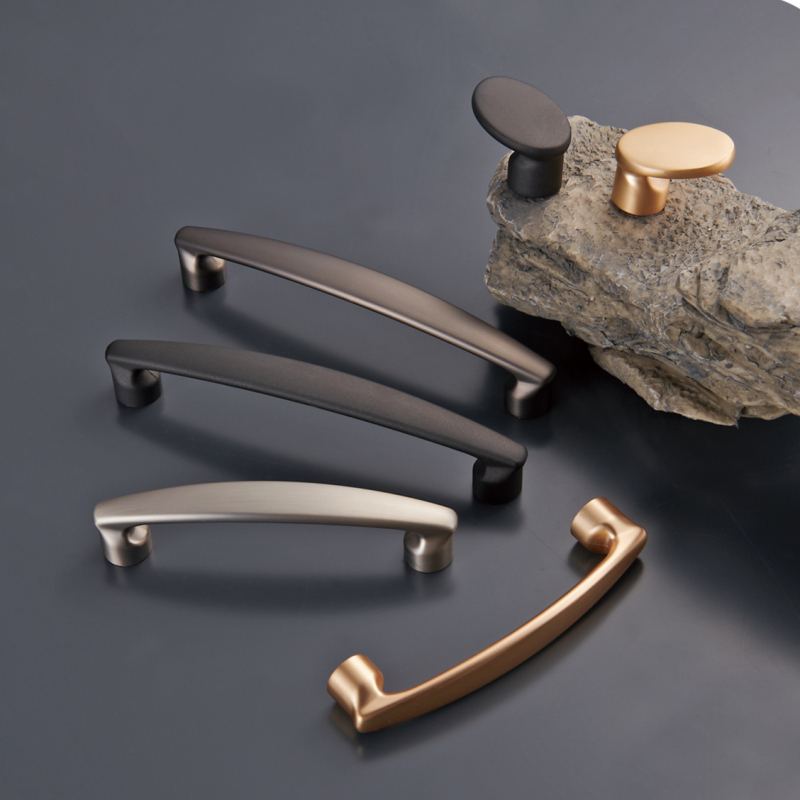 Zinc Alloy Square Gold Handles Modern Simple Kitchen Furniture Cabinet Drawer Handles