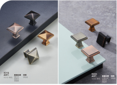 Zinc Alloy Square Gold Handles Modern Simple Kitchen Furniture Cabinet Drawer Handles