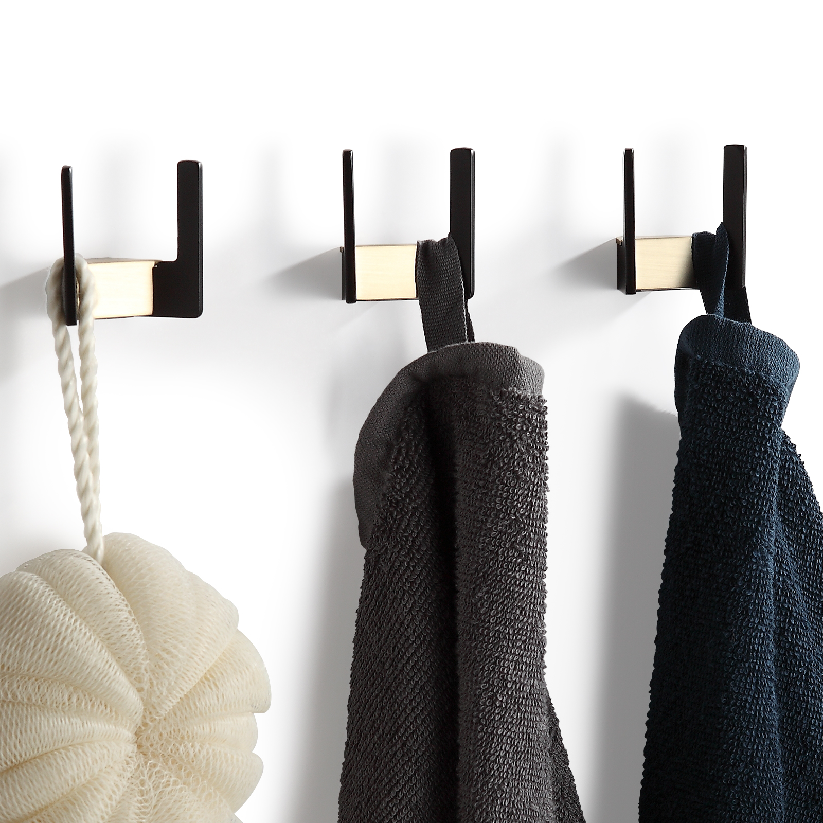 Gold Coat Hooks Bathroom Accessories Metal Wall Mounted Multi Head Clothes Hook Rotatable Zinc Alloy Bathrobe Towel Hook