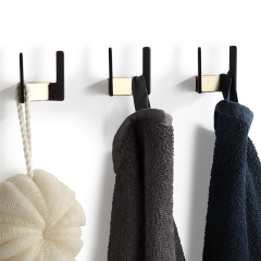 Gold Coat Hooks Bathroom Accessories Metal Wall Mounted Multi Head Clothes Hook Rotatable Zinc Alloy Bathrobe Towel Hook