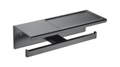 Black Bathroom Kitchen Storage Stainless Steel Toilet Paper Holder With Shelf