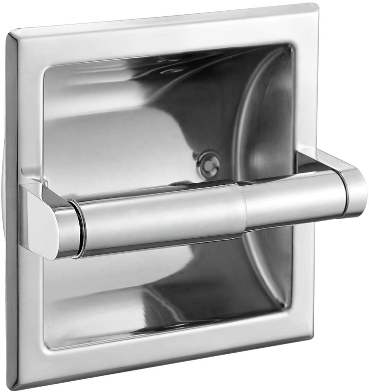 Black Bathroom Kitchen Storage Stainless Steel Toilet Paper Holder With Shelf