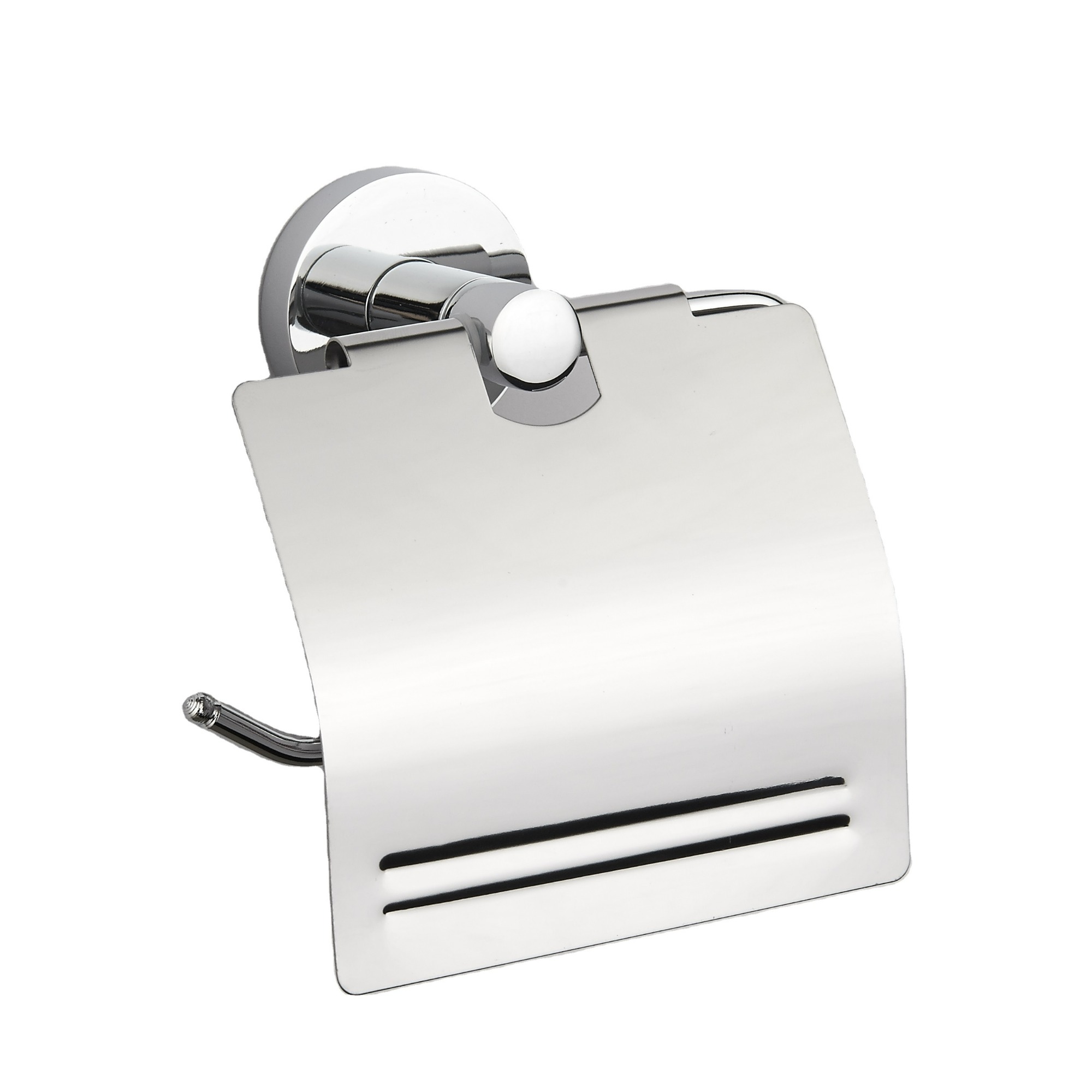 Black Bathroom Kitchen Storage Stainless Steel Toilet Paper Holder With Shelf