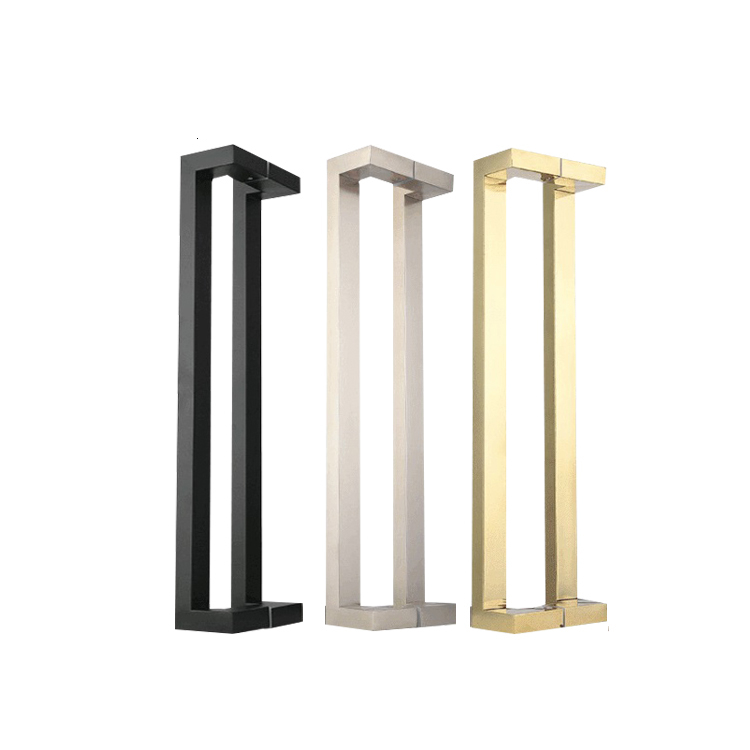 Glass Door Handle Sliding Push Pull Hardware Black Gold Brushed Silver Double Sided Offset Shower Patio Wooden Stainless H Shape