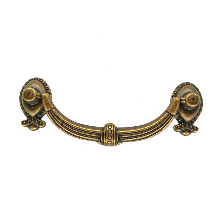 Russia Market Classic Brass Zinc Casting Cabinet Antique Drawer Pull Handle Wholesale