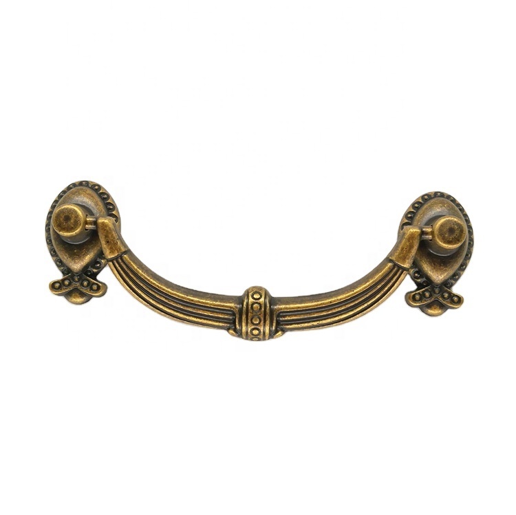 Russia Market Classic Brass Zinc Casting Cabinet Antique Drawer Pull Handle Wholesale