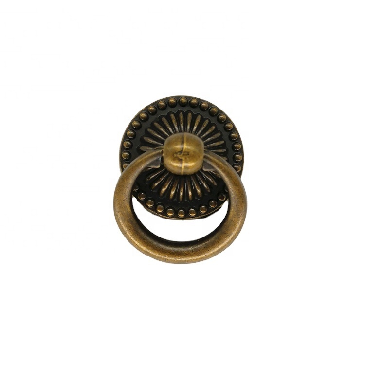 Furniture Kitchen Cabinet Antique Color Design Shape Drawer Ring Knob Pull Handle