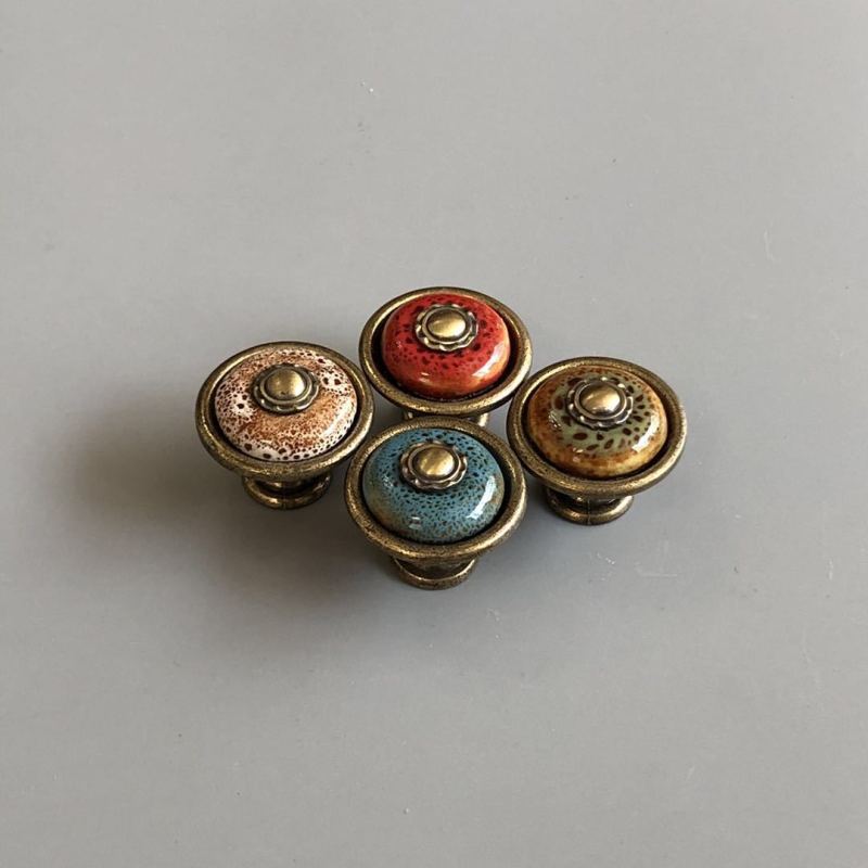 Flower Looking Ceramic Knobs Door Handle Cabinet Drawer Cupboard Pull, Hand Painted Ceramic Knobs, Kitchen Wardrobe Handle