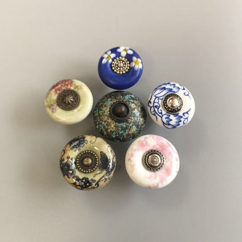 Flower Looking Ceramic Knobs Door Handle Cabinet Drawer Cupboard Pull, Hand Painted Ceramic Knobs, Kitchen Wardrobe Handle