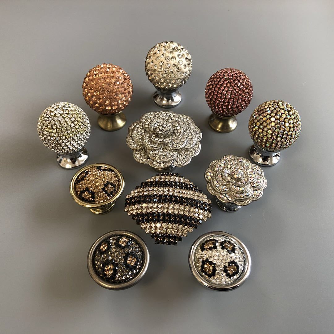 Furniture Drawer Shell Door Crystal Artistic Knob Pull Cabinet Handles Drawer Kitchen Cabinet Handle