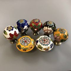Colourful Natural Knob Cabinet Handle Round Furniture Kitchen Handles Bed Knobs