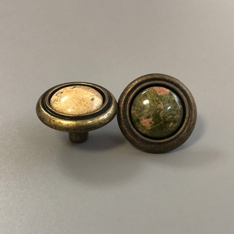 Wholesale Decorative Drawer Cabinet Furniture Hardware Quartz Handle Natural Stone Pull Knob