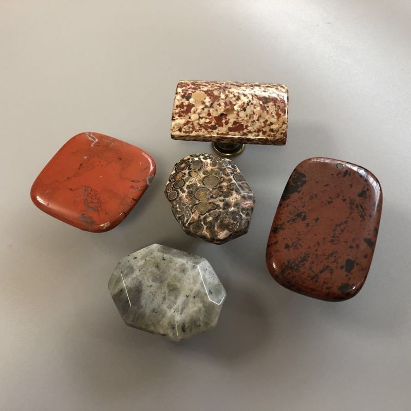 Wholesale Decorative Drawer Cabinet Furniture Hardware Quartz Handle Natural Stone Pull Knob