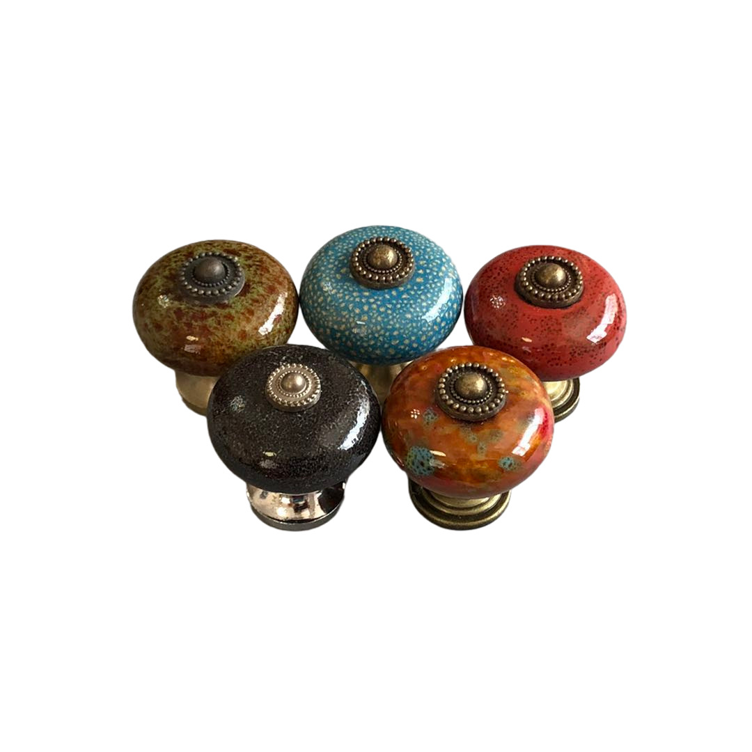 Flower Looking Ceramic Knobs Door Handle Cabinet Drawer Cupboard Pull, Hand Painted Ceramic Knobs, Kitchen Wardrobe Handle