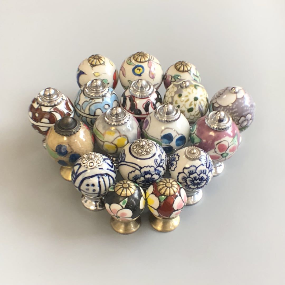 Flower Looking Ceramic Knobs Door Handle Cabinet Drawer Cupboard Pull, Hand Painted Ceramic Knobs, Kitchen Wardrobe Handle