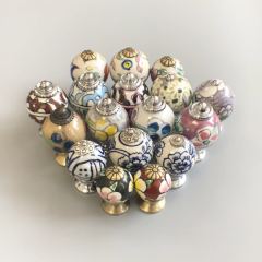 Flower Looking Ceramic Knobs Door Handle Cabinet Drawer Cupboard Pull, Hand Painted Ceramic Knobs, Kitchen Wardrobe Handle