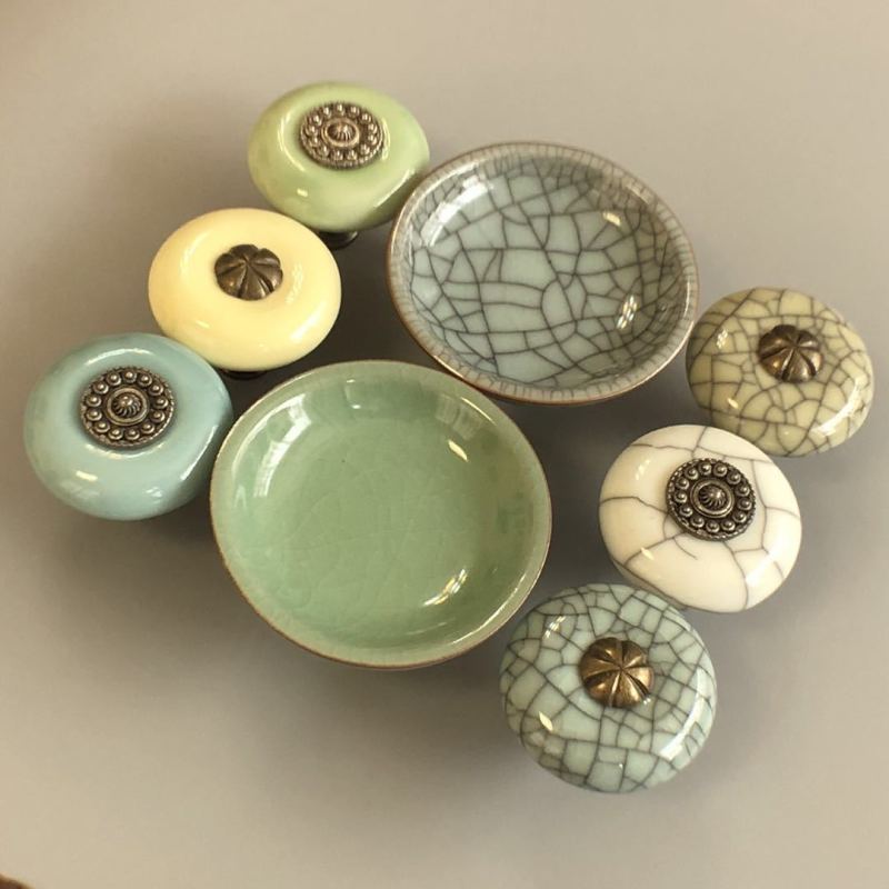 Decorative Ceramic Door Knobs Cabinet Drawer Knobs and Pulls Furniture Handles