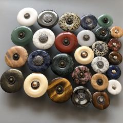 Wholesale Decorative Drawer Cabinet Furniture Hardware Quartz Handle Natural Stone Pull Knob