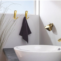 Metal Vintage Double Towel Coat Hook Wall Mount Black Zinc Coat Hook