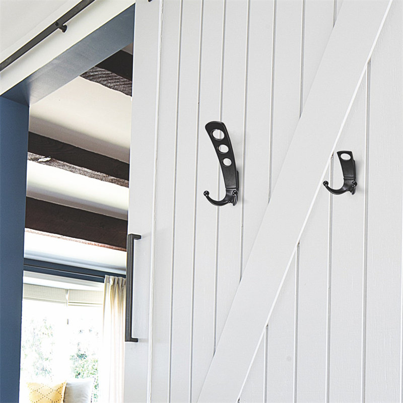 Metal Vintage Double Towel Coat Hook Wall Mount Black Zinc Coat Hook