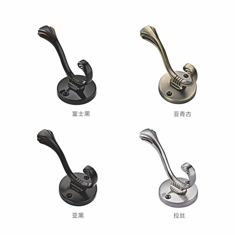 Simplicity Gold Nickel Black Wall Single Coat Hanger Entrance Living Room Bathroom Wardrobe Clothing Coat Hook