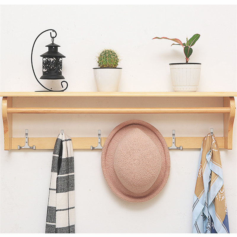 Decorative Hanging Hook Wall Mounted Clothes Hanger Coat Hook Rail Coat Rack Zinc Alloy Clothe Wall Hook
