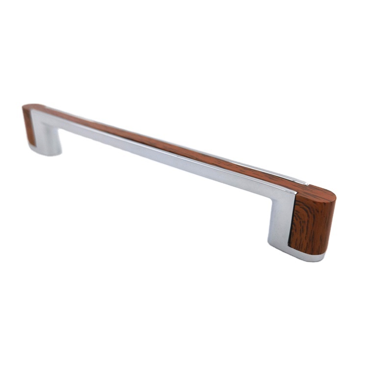 India, Bangladesh Market Double Finish Cp Gold Wood Color Zinc Cabinet Handle