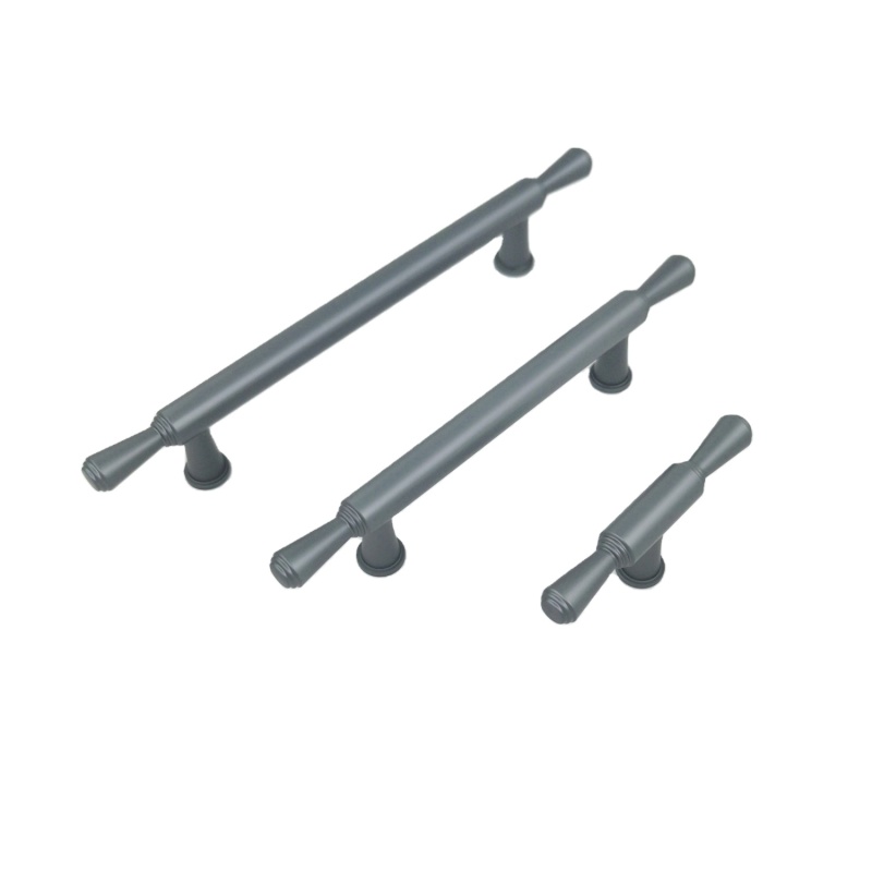 Manufacturer Directly Deliver Drawer Knob Cabinets Solid Aluminium Pull Cabinet Oxidation Gray Handle